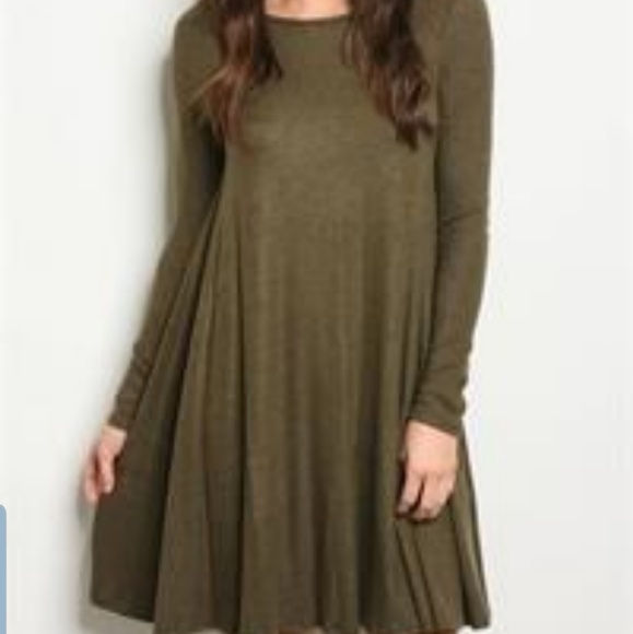 olive green tunic dress